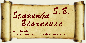 Stamenka Biorčević vizit kartica